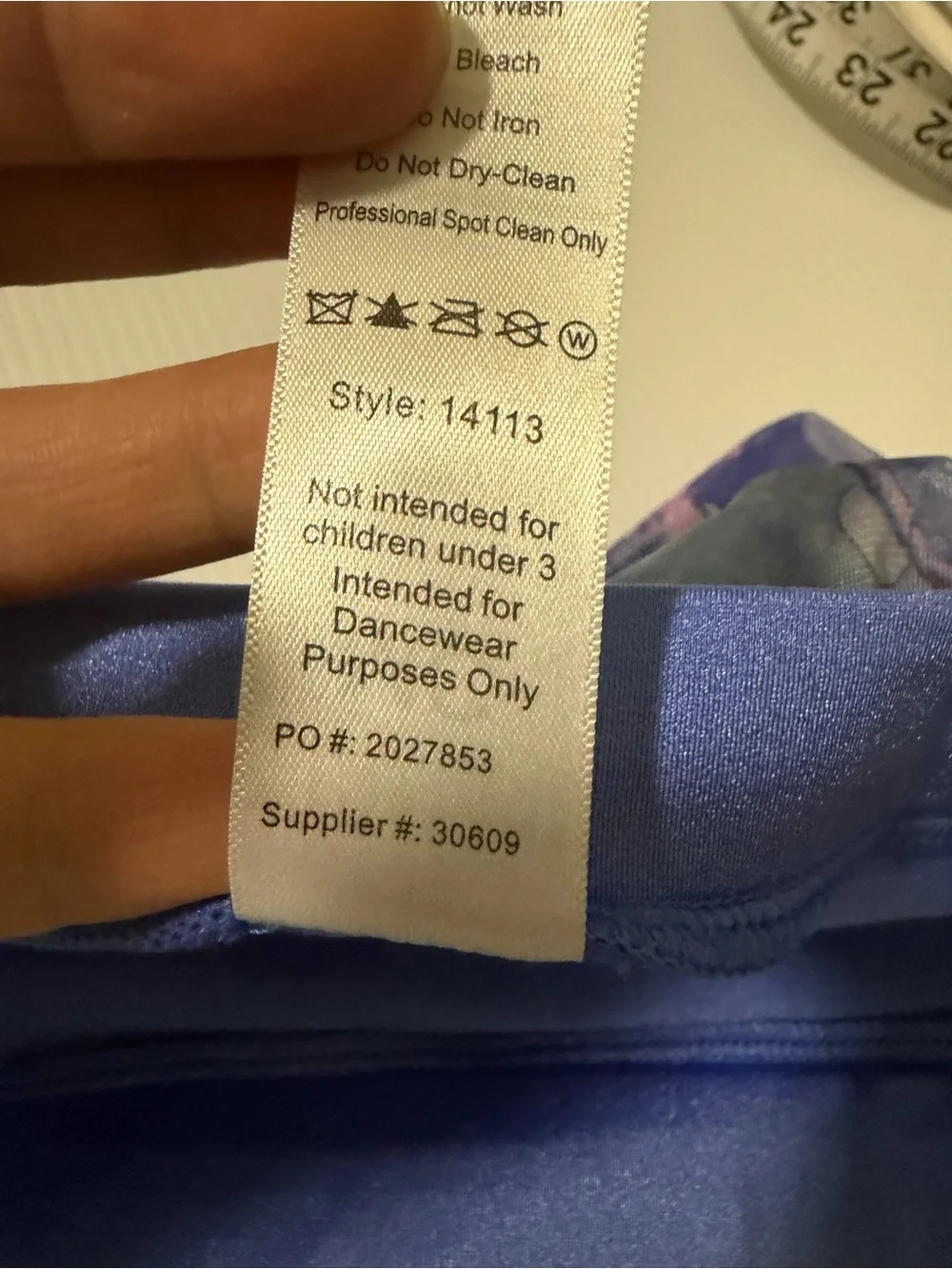 Weissman dance costume 2 piece lyrical mesh Blue watercolor 14113 MC child
